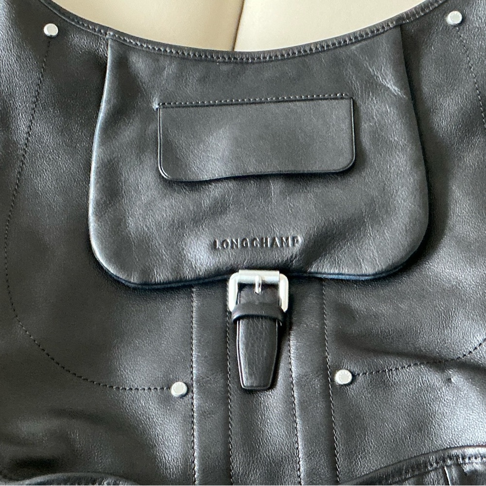 Longchamp Leather Shoulder Bag Large